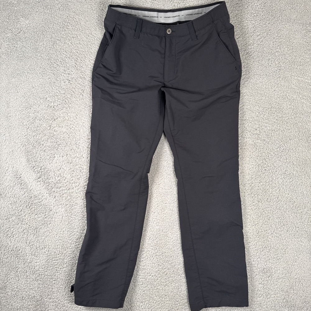 Under Armour Match Play Golf Pants Mens 36x32 Flat Front Black Lightweight